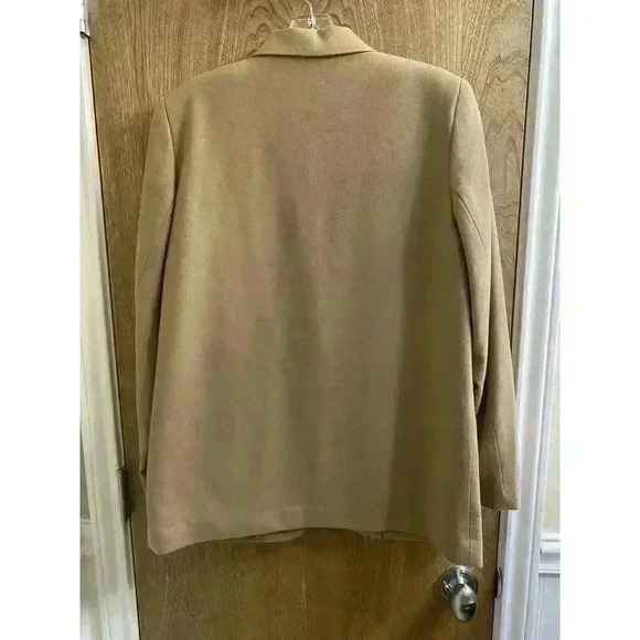 Vintage Sag Harbor 100% Wool Tan Blazer Jacket Women's Size 6 Petite Button - Picture 9 of 10